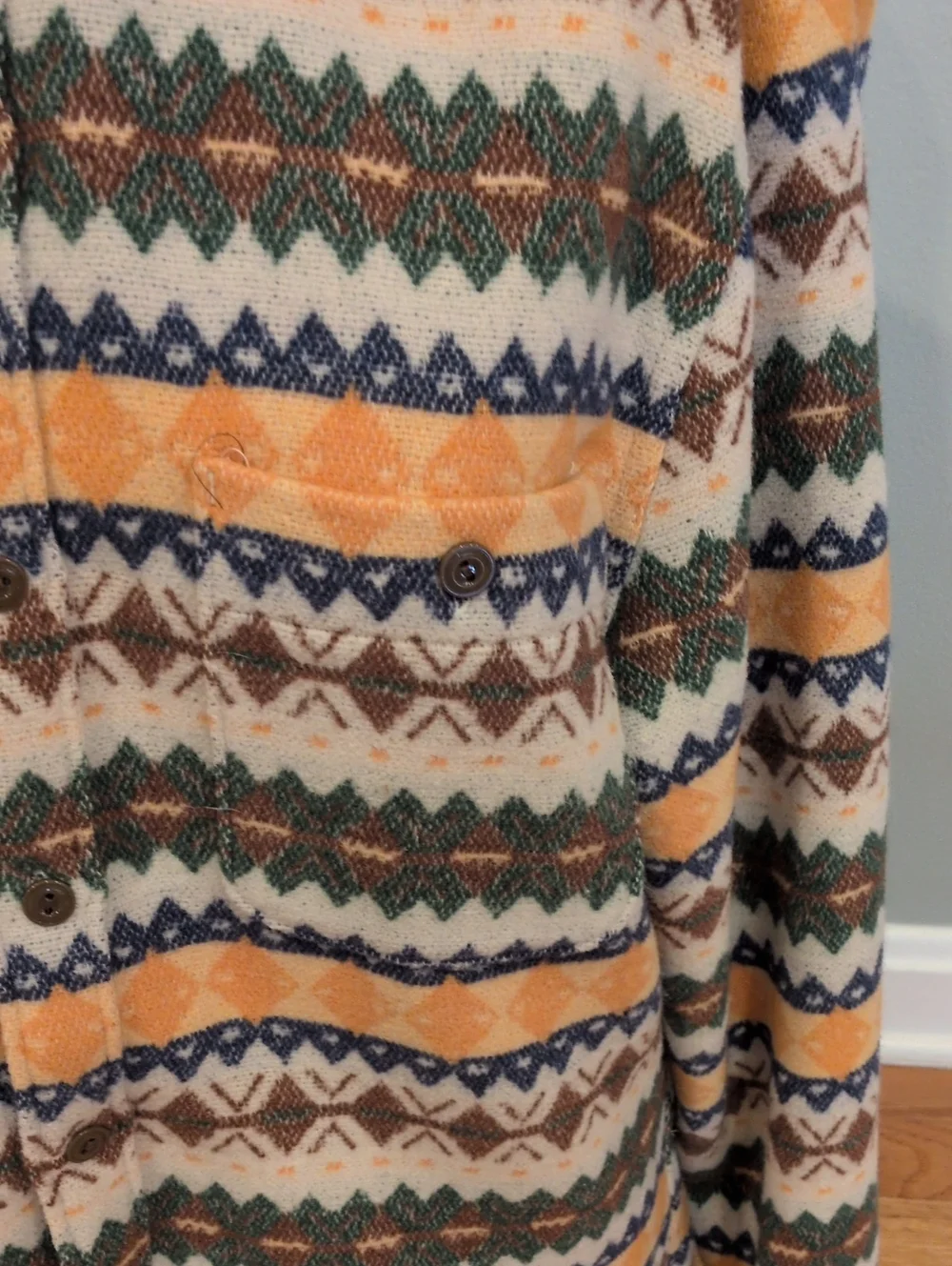 J.Crew Men's Fair Isle Work Shirt Winter Oat Medium